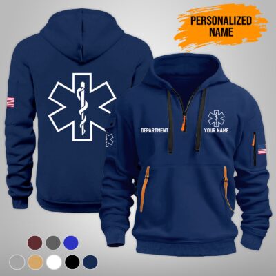 Personalized Name EMS 3D Quarter Zip Hoodie T MS644