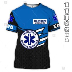 Personalized Name And Department EMS 3D All Over Printed Clothes BC482