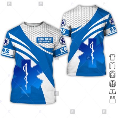 Personalized Name And Department EMS 3D All Over Printed Clothes CM456