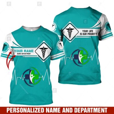 Personalized Name And Department EMS 3D All Over Printed Clothes  DT236