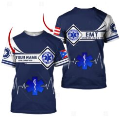 Personalized Name And Department EMT 3D All Over Printed Clothes DT999