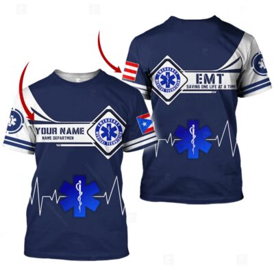 Personalized Name And Department EMT 3D All Over Printed Clothes DT999