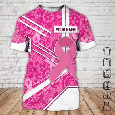 Personalized Name Breast Cancer Awareness 3D All Over Printed Clothes NT455