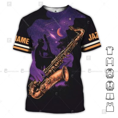 Personalized Name Jazz Music 3D All Over Printed Clothes NT496